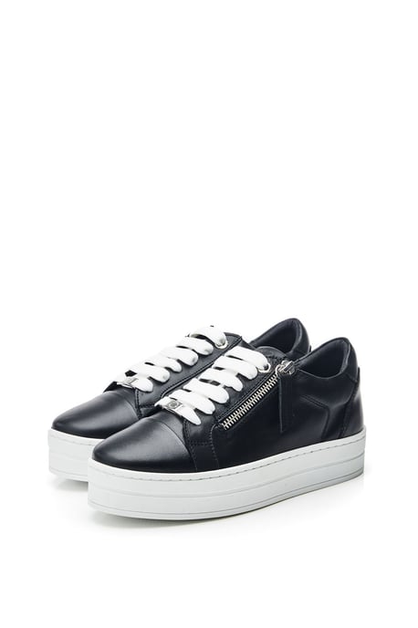 'Abbiy' Black Leather Trainer