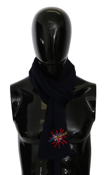 Dolce & Gabbana Herrarnas Blå #DGLovesLondon Wrap Sjal i Ullscarf - Image 1