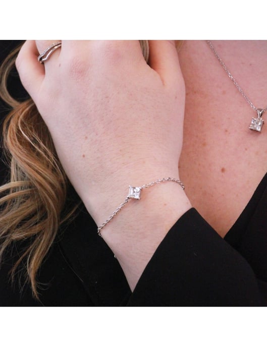 Simple Square Set and Box - Silver and crystal - Image 4