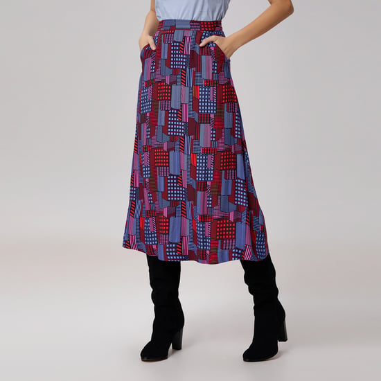Trapeze midi-rok met grafische print - Image 1