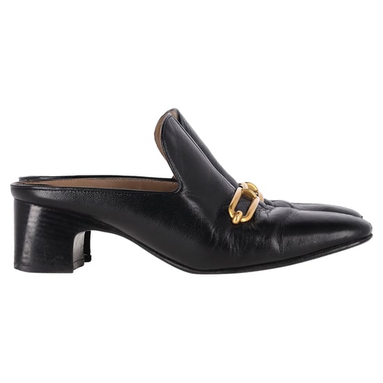 Hermès Diane With Roulis Buckle Mules in Black Goatskin Leather - Image 1