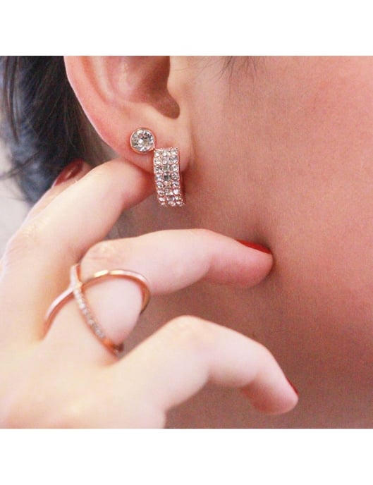 Olena Earrings - Rose Gold and Crystal - Image 2