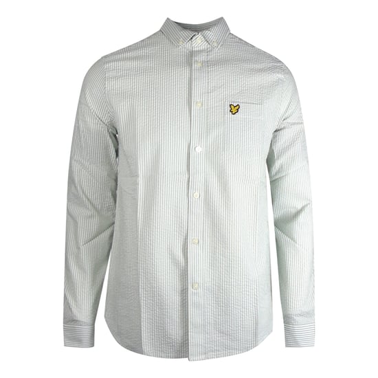 Lyle & Scott Seersucker Strike Långärmad Grön Skjorta - Image 1
