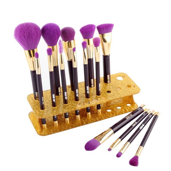 Envie Make-Up Brush Holder 15 Hole Upright Head-Up Cosmetic Organiser, Gold