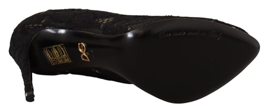 Dolce & Gabbana Women's Black Stretch Socks Taormina Lace Boots Shoes - Image 5