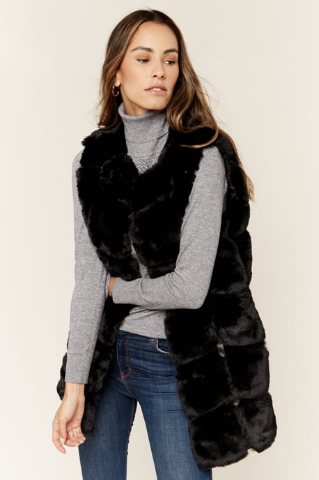 Box Cut Faux Fur Gilet Jacket