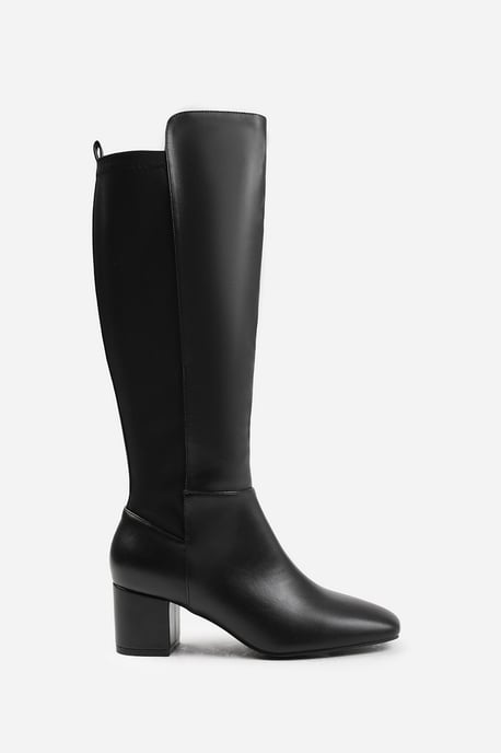 Where's That From Womens 'Cherish' Block Heel Knee High Boots With Side Zip