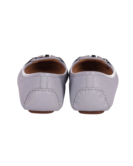 Michael Kors Fulton Mokasin Flat i Pastellblått Läder - Image 4
