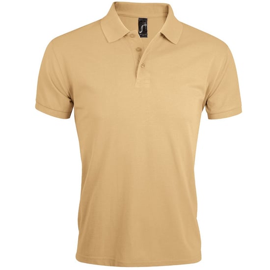 SOLs Mens Prime Pique Plain Short Sleeve Polo Shirt (Sand) - Image 1
