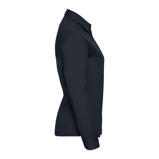 Russell Collection Dames/Dames Poplin Easy-Care Overhemd met Lange Mouwen (Franse marine) - Image 3