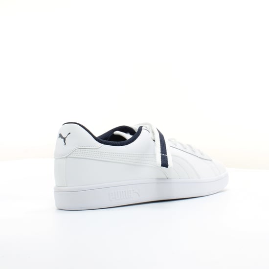 Puma Smash V2 White Leather Mens Lace Up Trainers 366912 02