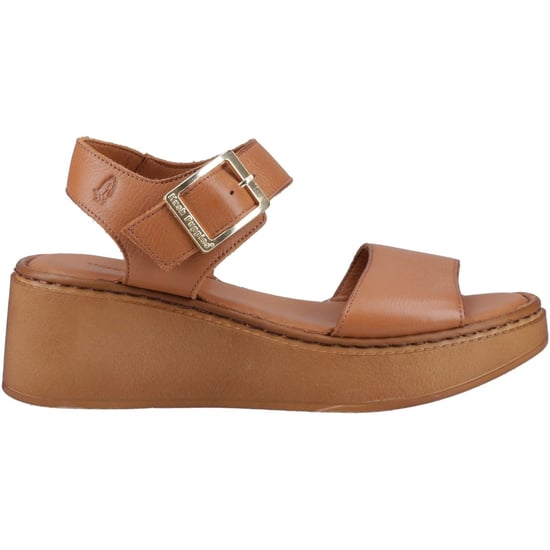 Hush Puppies Beatrix Wedge Leather Women's Tan Sandals - Image 5