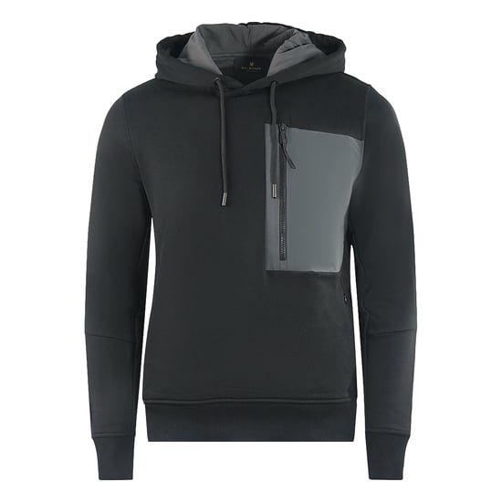 Belstaff Raft Branded Hood Black Hoodie - Image 1
