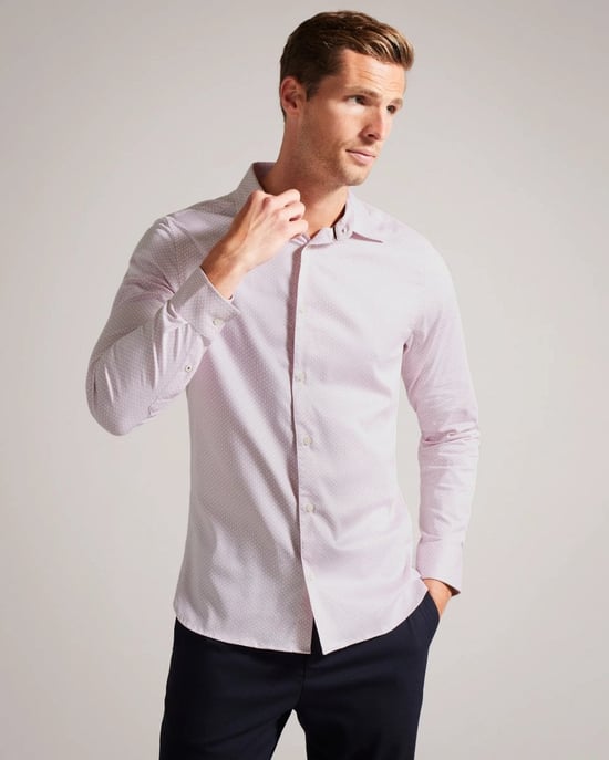 Ted Baker Faenza Mens Long Sleeve Geometric Shirt