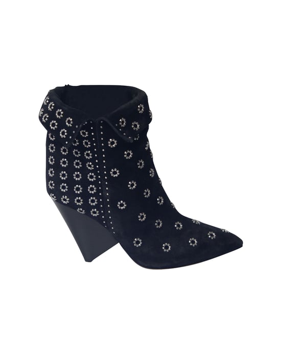 Isabel Marant Lakky 90 Eyelet Boots in Black Suede - Image 1