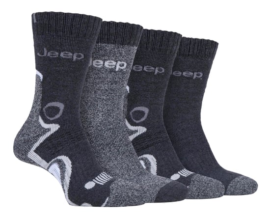 JEEP - 4 Pairs Mens Anti Blister Thick Cushioned Luxury Boot Socks - Image 1