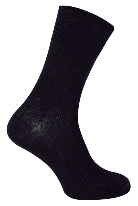 Mens Wool Diabetic Socks in Black | Dr.Socks | Extra Wide Ribbed Seamless Merino Wool Socks - Black - Image 1
