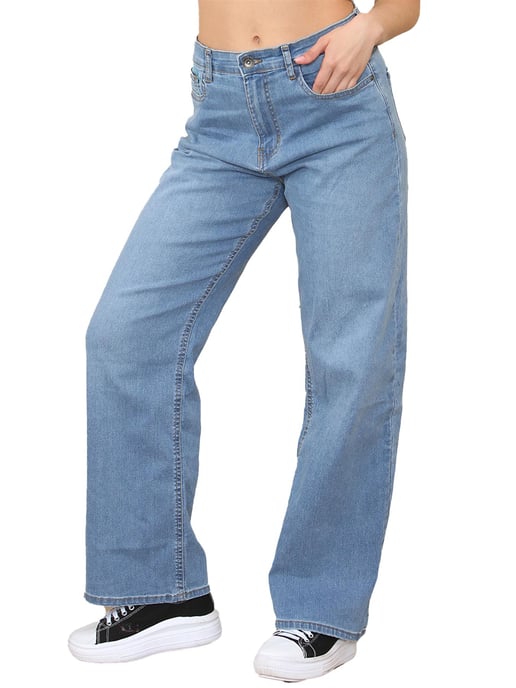 Enzo | Jeans met wijde pijpen voor dames - Lichtblauw - Image 2