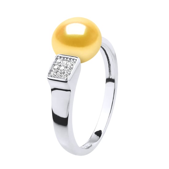 Ring Adjustable Freshwater Pearl Jewelry 9-10mm Golden 925