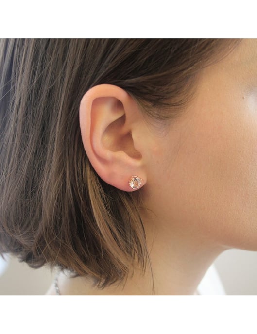 Lily Earrings - Rose Gold and Crystal - Image 2