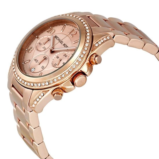 Michael Kors MK5263 Ritz Rose Gold Plated Crystal Set Chronograph Bracelet Watch