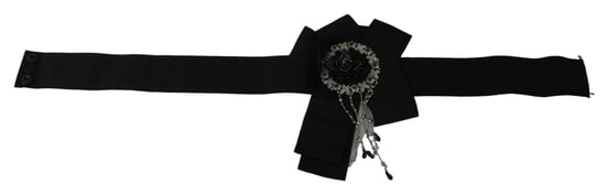 Dolce & Gabbana Kvinnors Svart Kristallbrosch Bred Wai SATORIA Bälte - Image 4