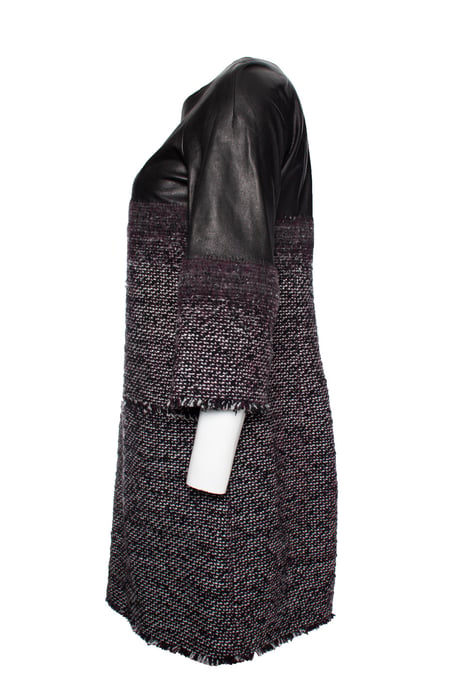 tweed dress with leather - Image 3