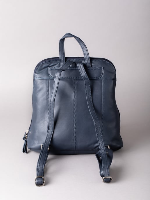 Enderby Leather Backpack in Navy