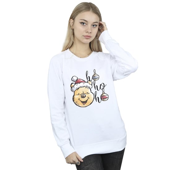 Disney Womens/Ladies Winnie The Pooh Ho Ho Ho Baubles Sweatshirt (White)