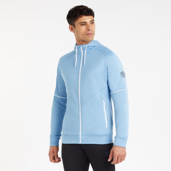 Umbro Mens Pro Training Full Zip Hoodie (Allure/Brilliant White)