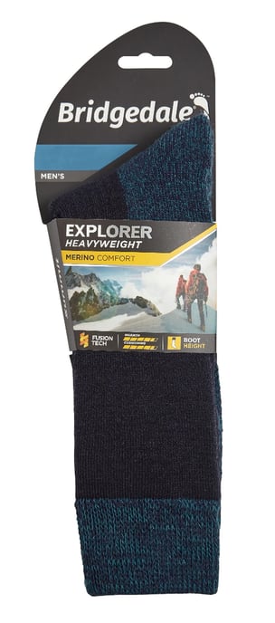 Bridgedale - Mens Heavyweight Merino Wool Socks - Navy - Image 2