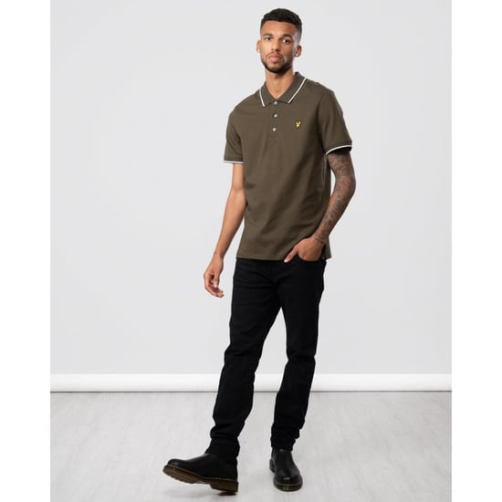 Lyle and Scott Tipped Olive Polo Shirt - Image 6