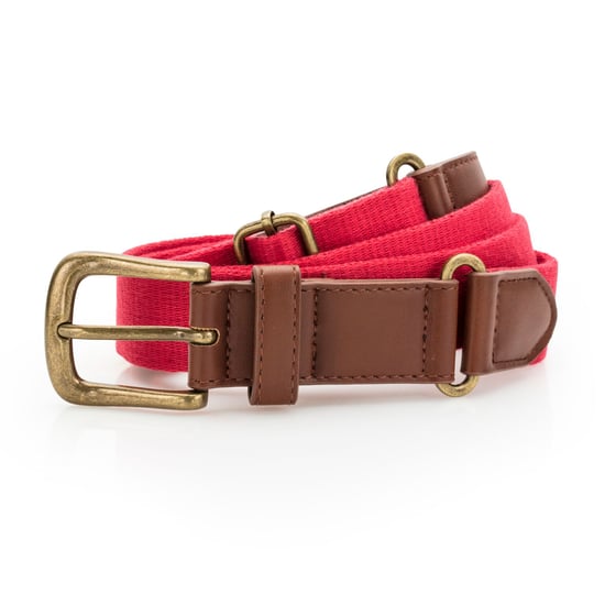 Asquith & Fox Heren Fauxleer en Canvasgordel (Kersenrood) - Image 1