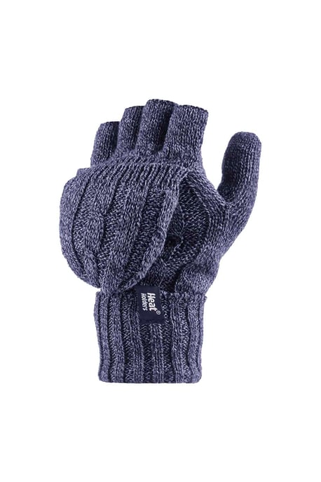 Women's Thermal Converter Fingerless Cable Knit 2.3 tog Gloves - Image 1