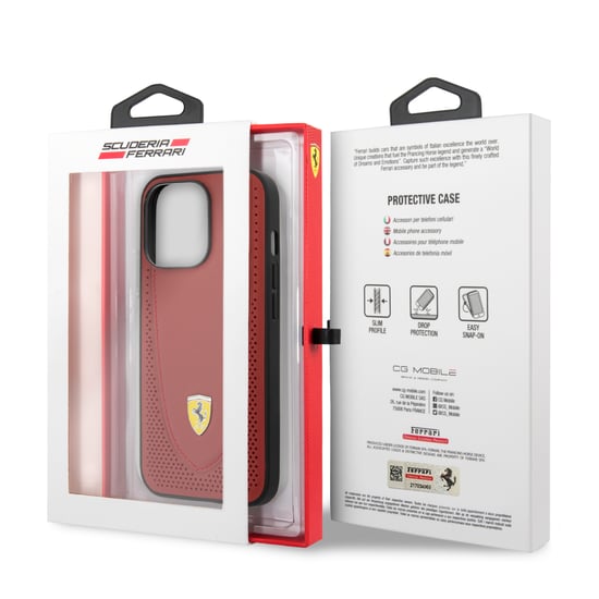 Ferrari iPhone 13 Genuine Leather Hard Phone Case