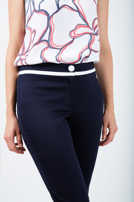 Broek met contrast witte streep - Image 2