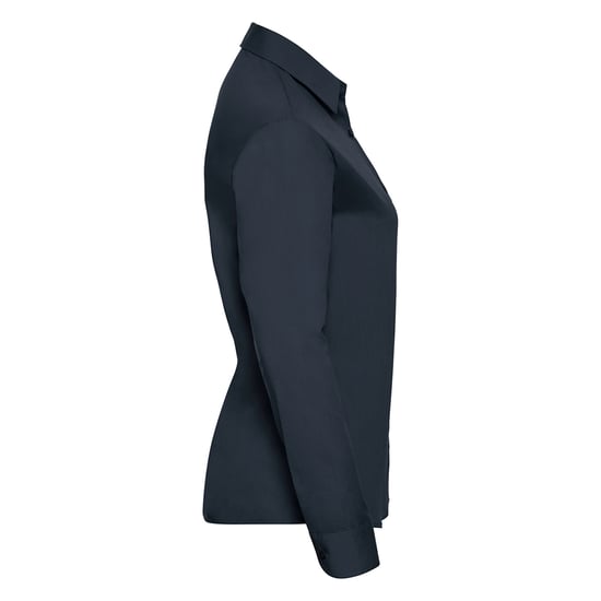 Russell Collection Dames/Dames Klassiek Polycotton Easy-Care Shirt met Lange Mouwen (Franse marine) - Image 3