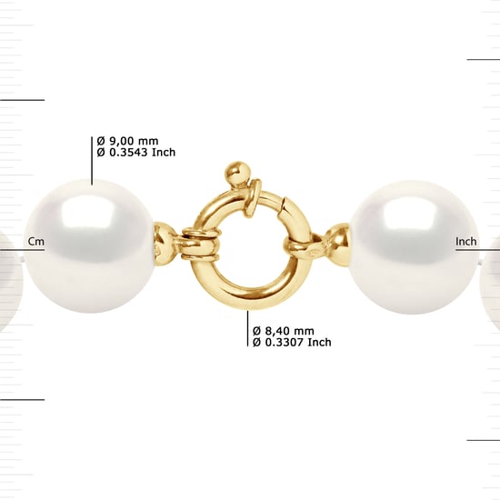 DIADEMA - Necklace - Real Freshwater Pearls - Yellow Gold