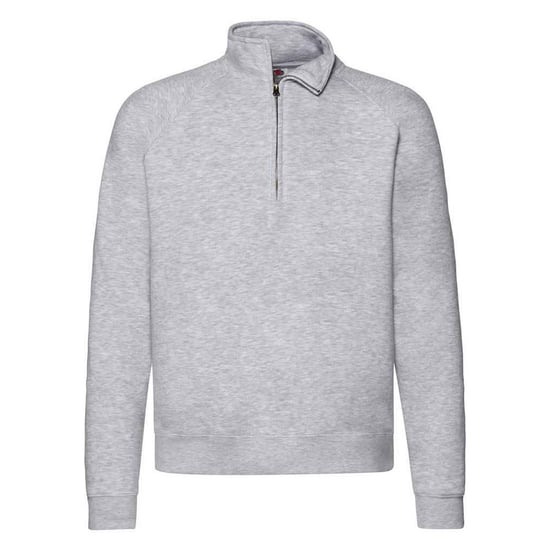 Fruit of the Loom Heren Premium Zip Neck Heather Sweatshirt (Heide Grijs) - Image 1