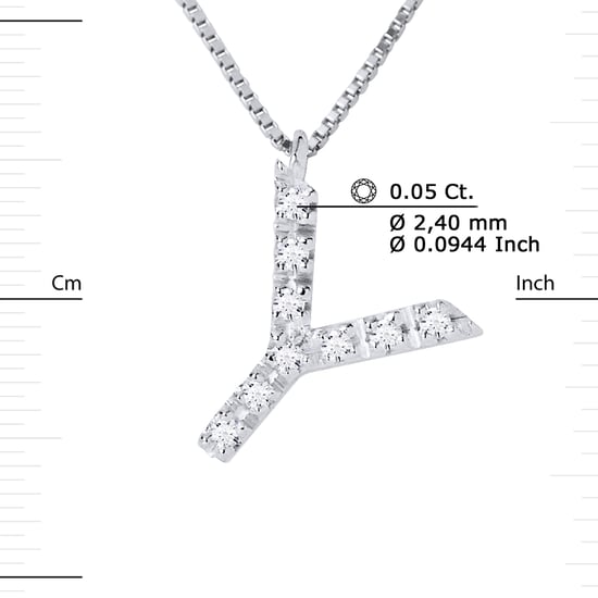 DIADEMA - Necklace with Diamonds - Y - White Gold