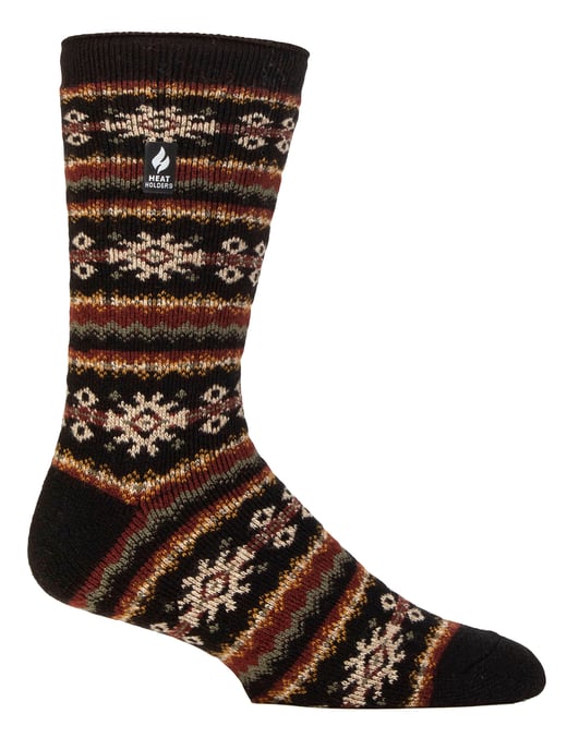 Nordic Socks för herrar | Värmehållare | Andningsbara Lite Extra Varma Vintertermostrumpor - Svart/Olive - Image 1