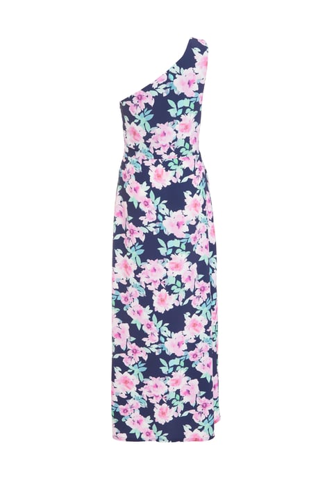 Navy Floral One Shoulder Maxi Dress