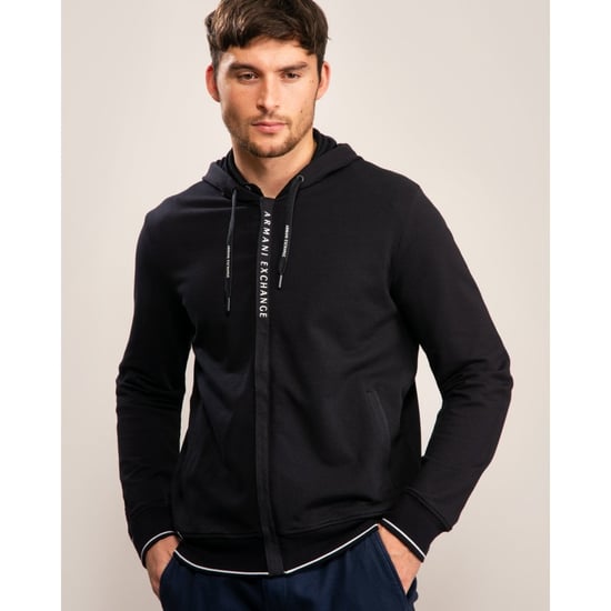 Armani Exchange Mens Lapped Zipper Logo Hoodie - Image 2