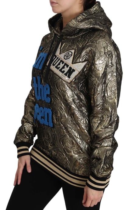 Dolce & Gabbana Jag är Drottningen Jaquard Guld Sweatshirt Hoodie - Image 6