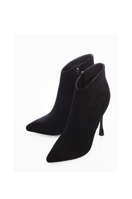 'Myrra' Black Alcantara Ankle Boots