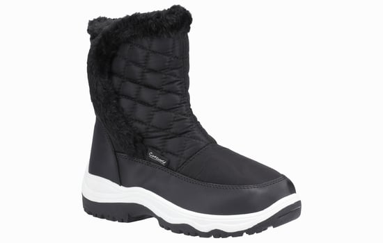 Cotswold Butterrow Textiel Dames Zwarte Winter Middelhoge Laarzen - Image 2