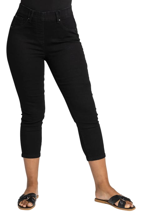 Petite Cropped Stretch Denim Jegging Cotton Capri Jean Leggings
