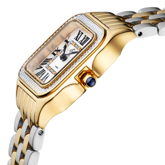 GV2 Milan Women's Silver Dial IPYG and Stainless Steel Swiss Quartz Watch