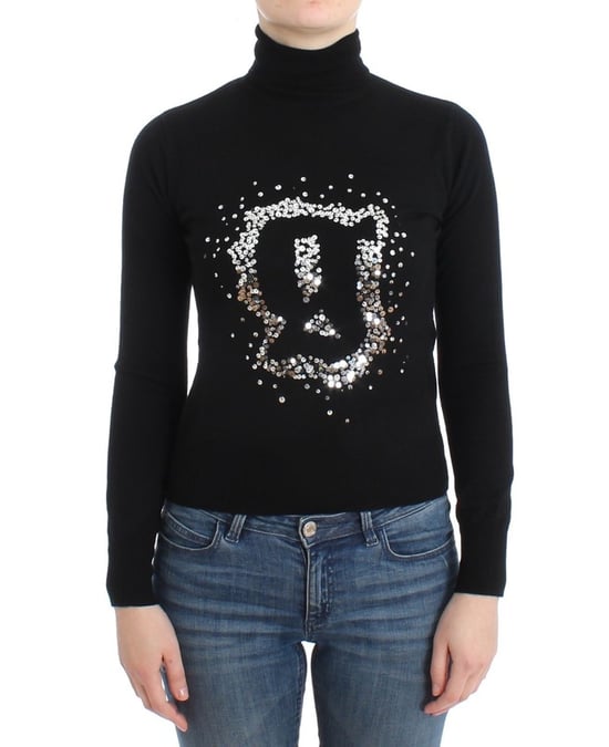 Galliano Black wool turtleneck sweater