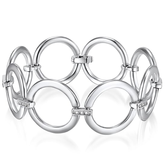 Bracelet silver embellished with swarovski crystals® white Rafaela Donata - Image 1